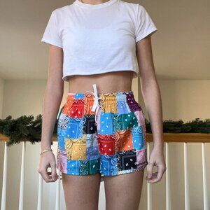 bandana multicolor patterned shorts
